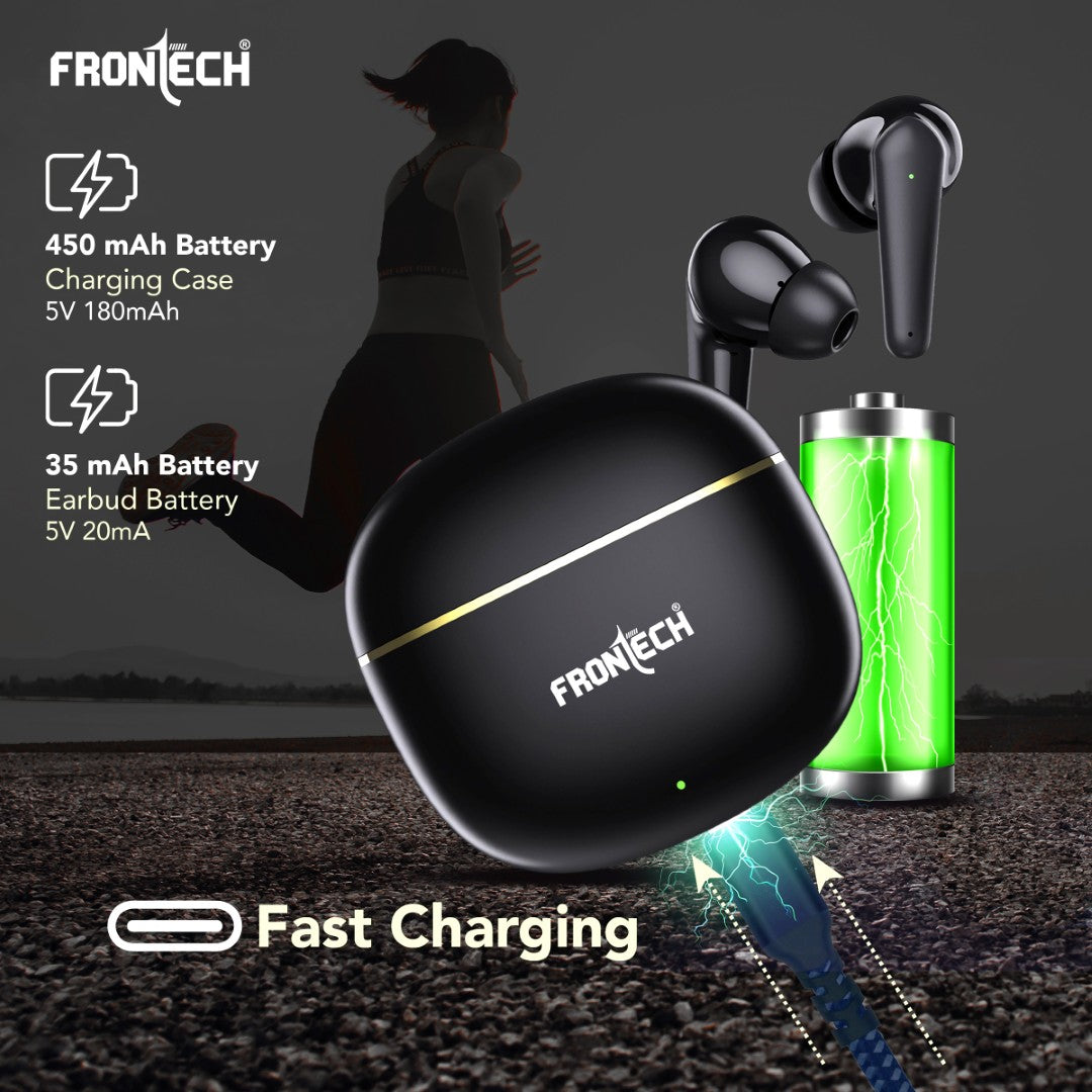 Frontech Wireless Earphone | Deep Bass, 35 Hrs Playtime, Bluetooth 5.3, Touch Control (EF-0063) Frontech Wireless Earphone | Deep Bass, 35 Hrs Playtime, Bluetooth 5.3, Touch Control (EF-0063)